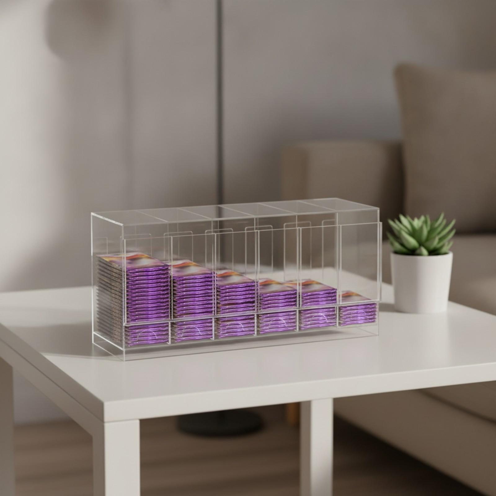Storage & Organization - Compartmentalized Card Display Box Open-No-Lid Acrylic