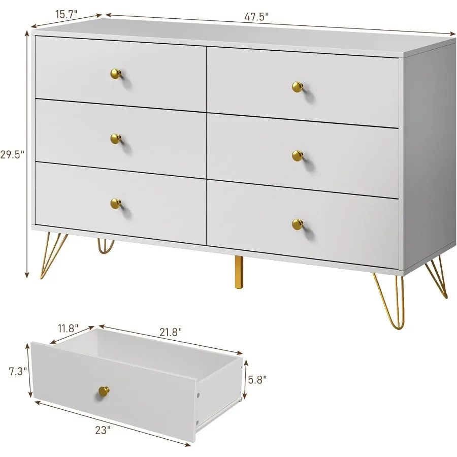 Bedroom 6-Drawer White Dresser - Storage & Organization review and price