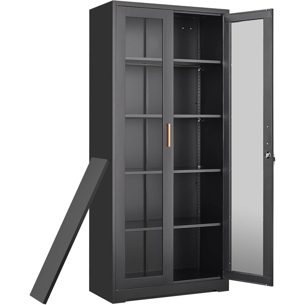Curio Display Cabinet with Gla - Storage & Organization review and price