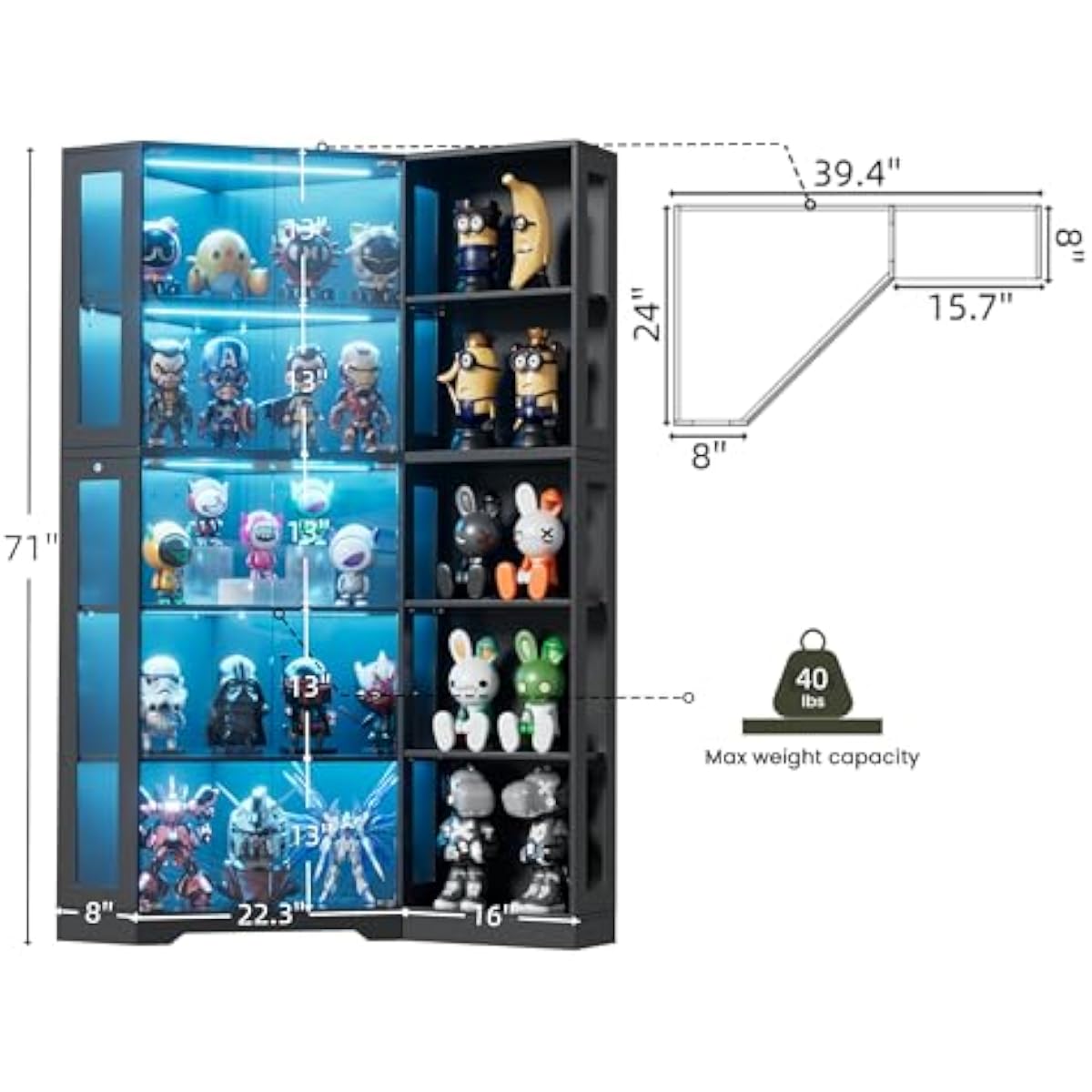 Display Cabinet with Tempered  - Lighting review and price