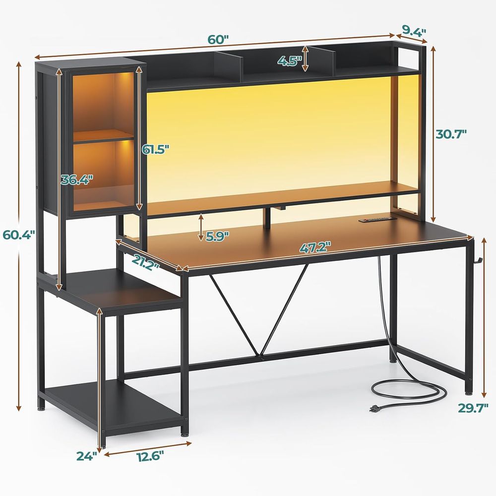 60'' Gaming Desk with Storage, - Storage & Organization review and price