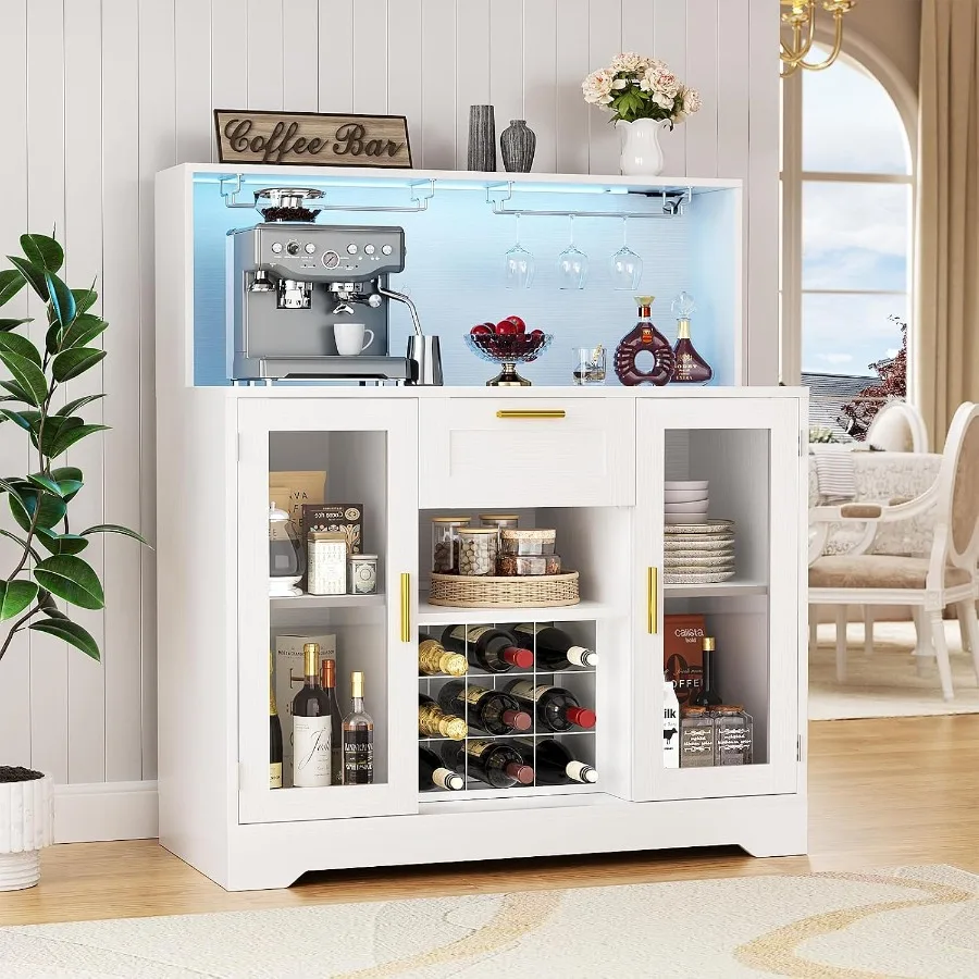 Coffee Bar Cabinet with RGB LE - Storage & Organization review and price
