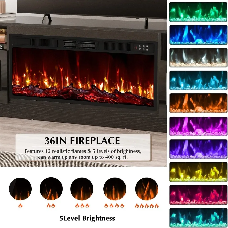 Living room TV stand with fire - Storage & Organization review and price